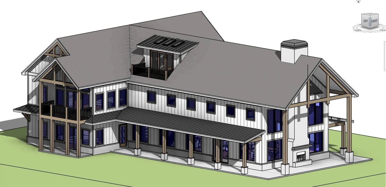 Basic 3D model rendering of a custom home