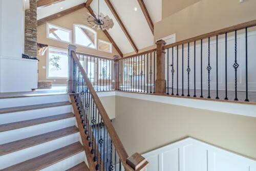 01 Hawkins Staircase Living Room - New Single Family Home Custom Construction